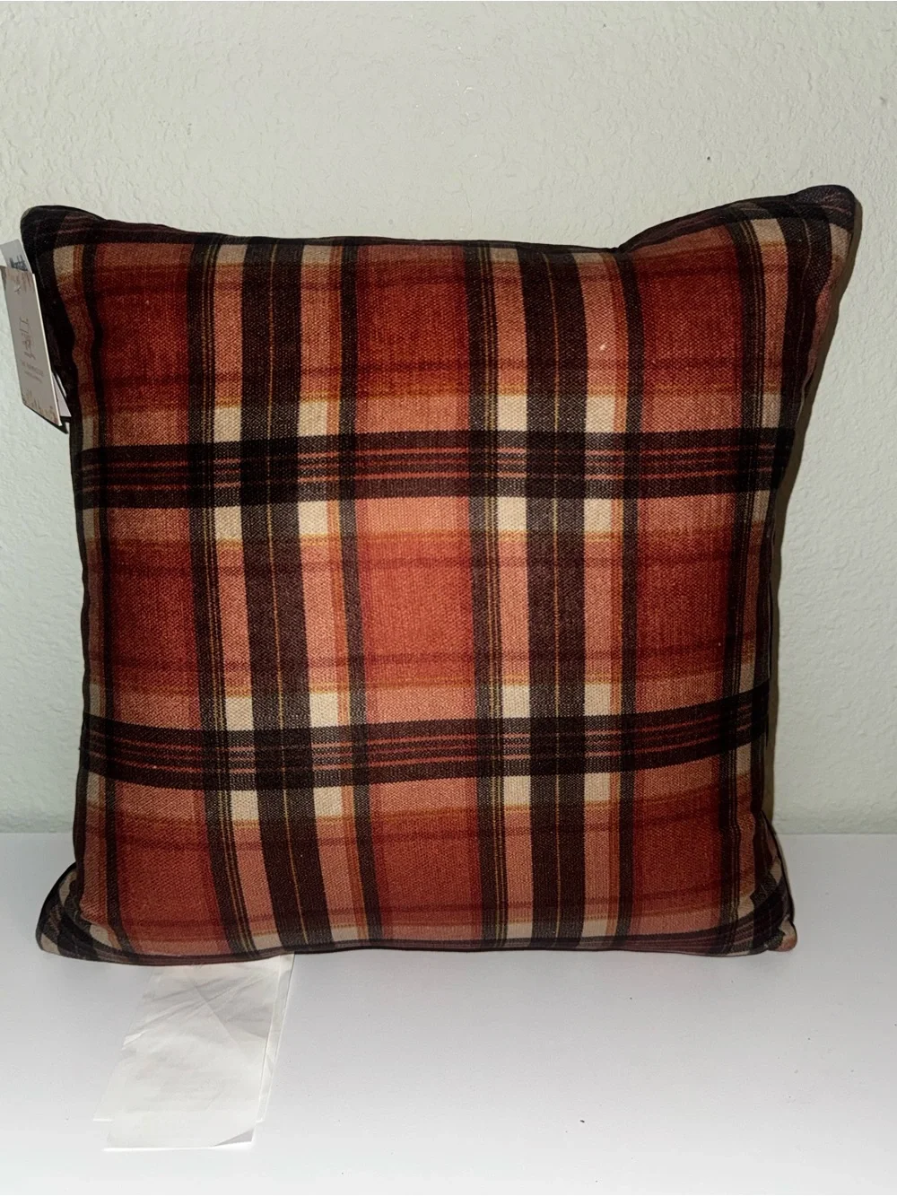 Halloween Ghost Needlepoint Throw Pillow - Black and Brown